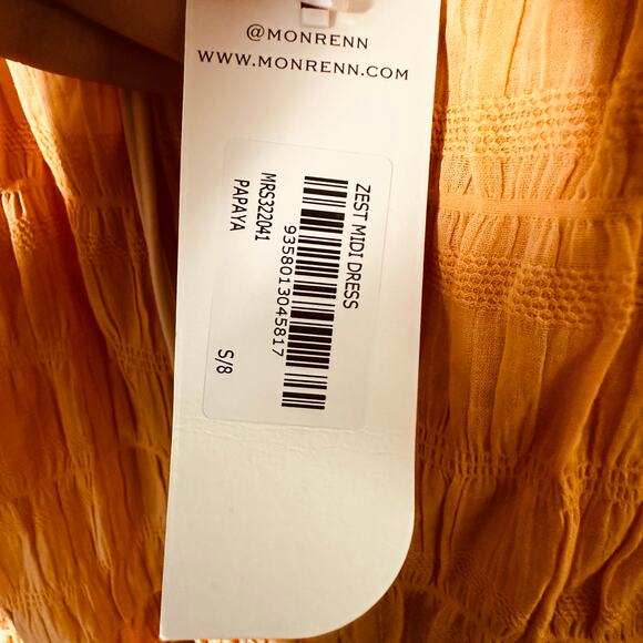 Mon Renn Zest Midi Dress in Papaya New with tag - Picture 7 of 9